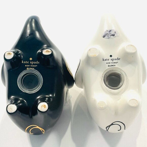 kate spade New York Lenox Black White Elephants Condiment Shakers - Picture 4 of 9